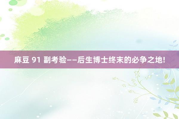 麻豆 91 副考验——后生博士终末的必争之地!